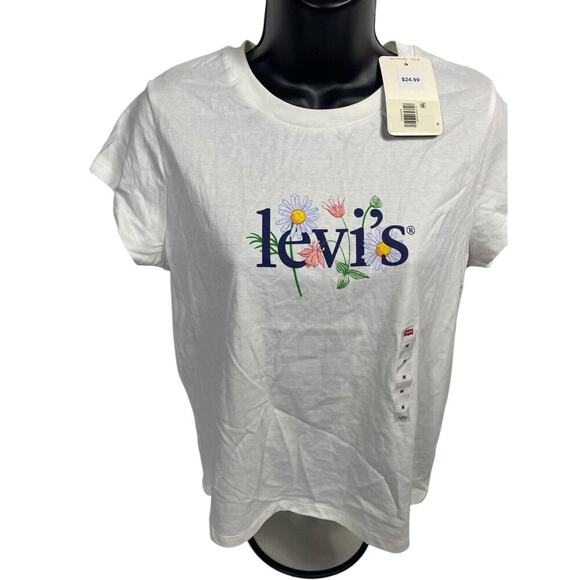 Levis T Shirt Size M Floral Spell Out Womens NEW Country Graphic Daisy Flowers - Picture 5 of 13